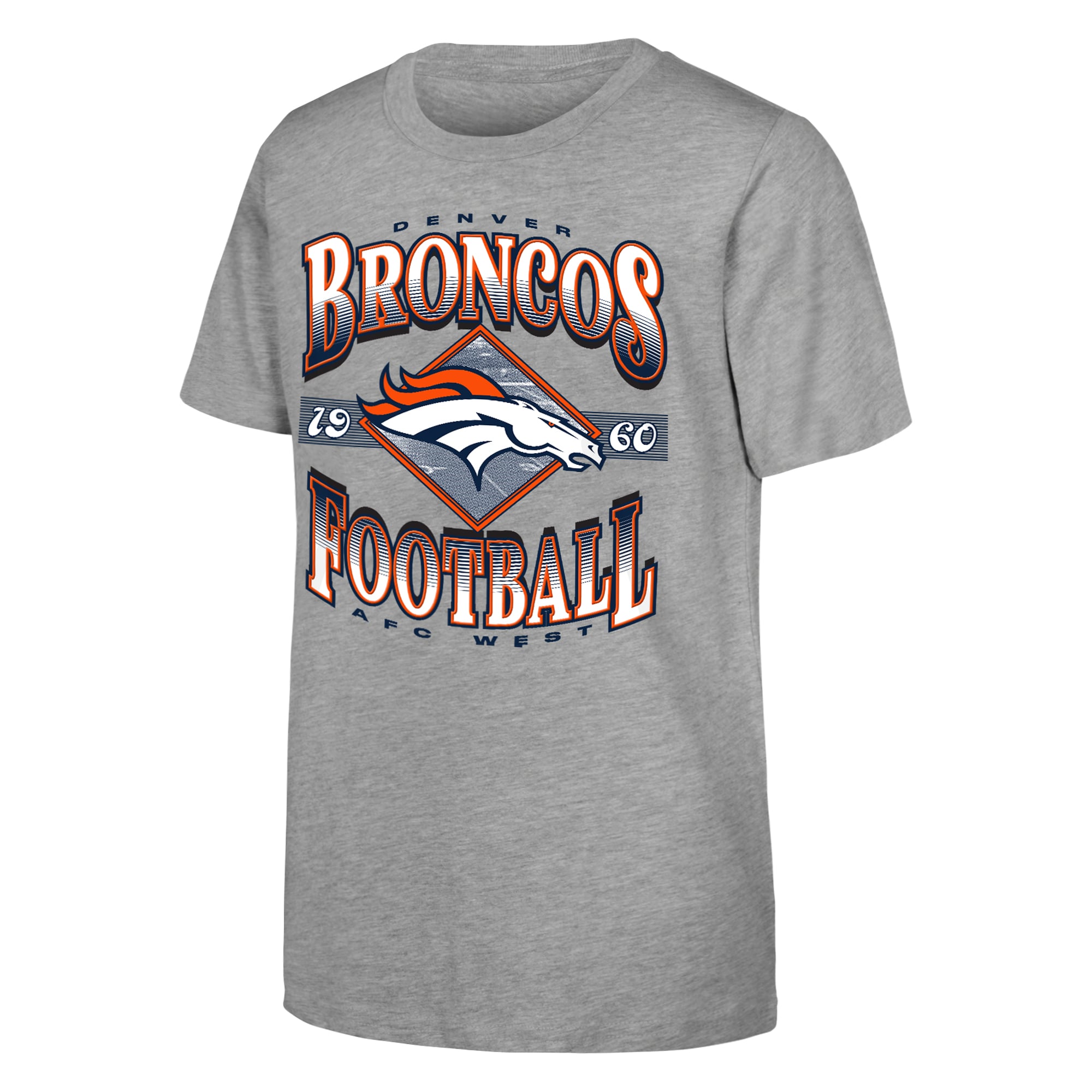 Youth Outerstuff  Heather Gray Denver Broncos NFL Of Days Past T-Shirt