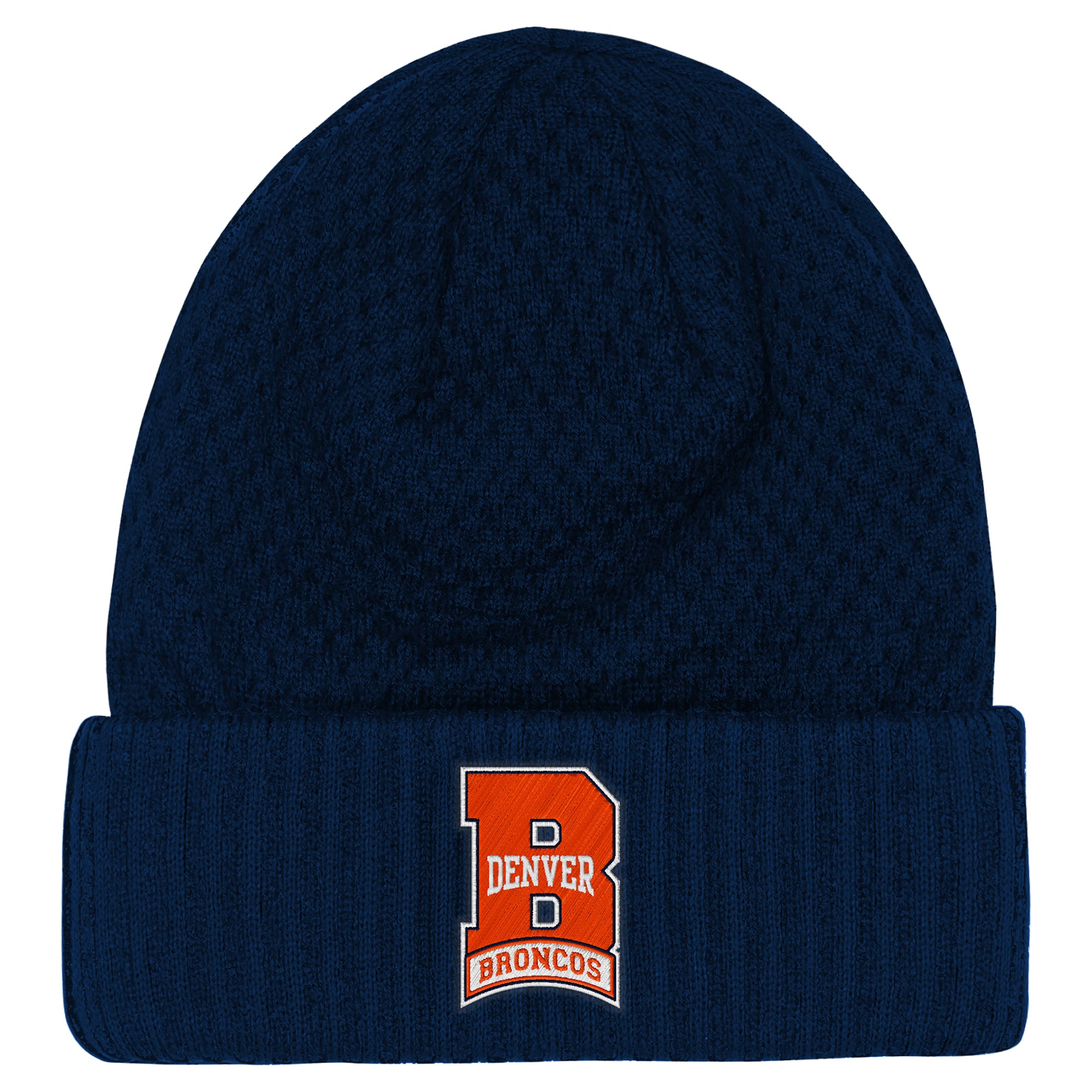 Youth Outerstuff Navy Denver Broncos Heat Check Cuffed Knit Hat