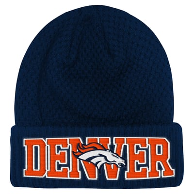 Denver Broncos Outerstuff Youth Heat Check Cuffed Knit Hat - Navy