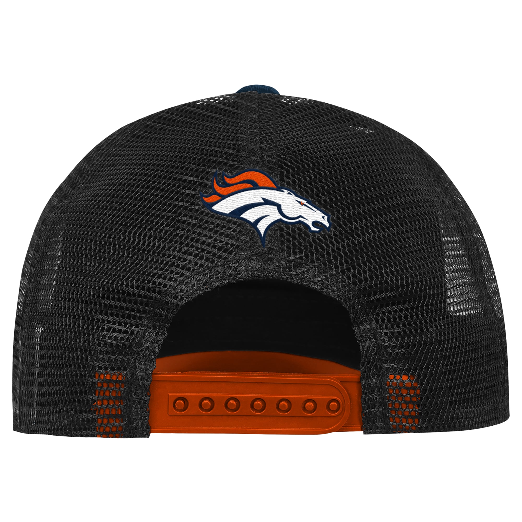 Youth Outerstuff Navy/Orange Denver Broncos Handoff Foam Adjustable Trucker Hat