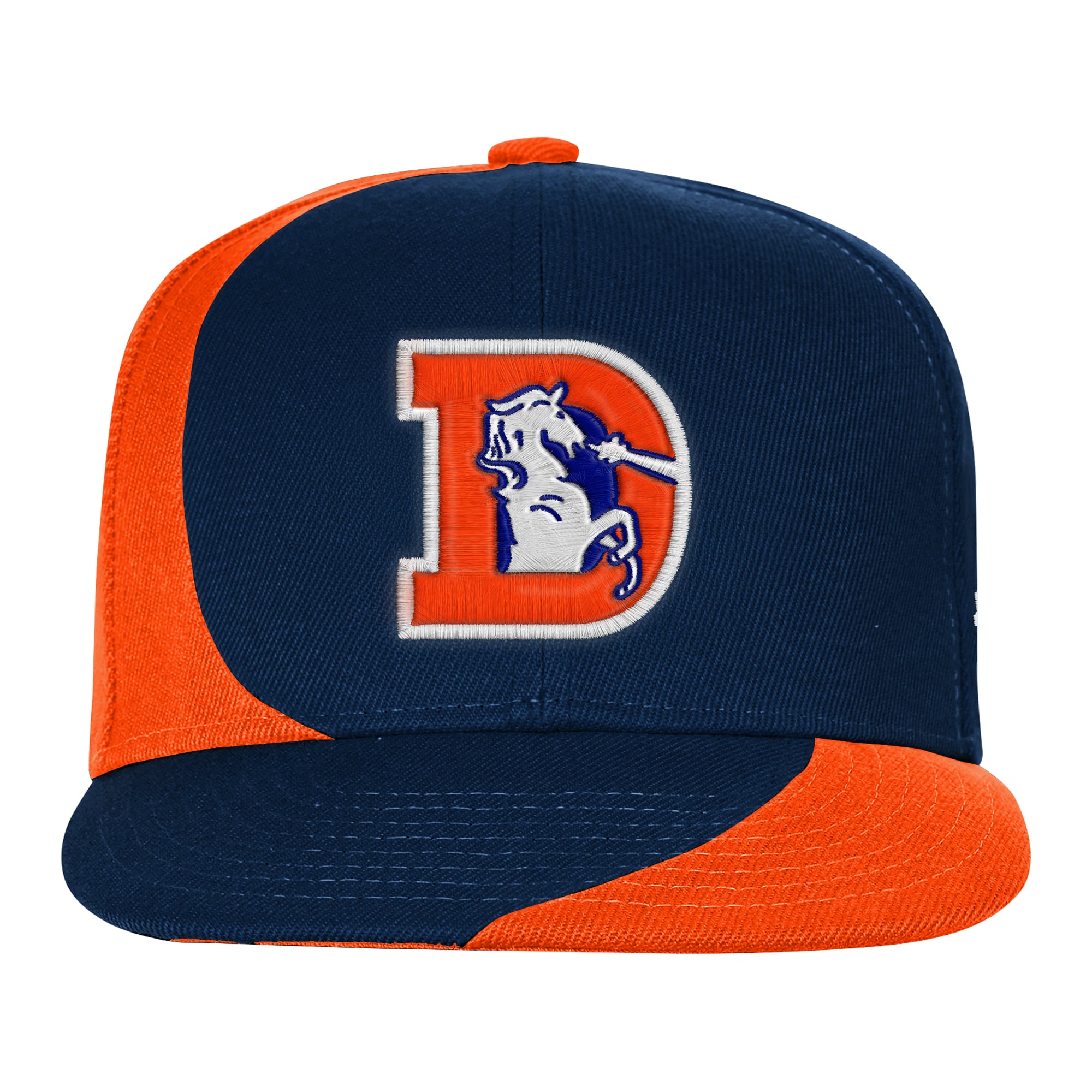 Casquette rétro à pression Outerstuff bleu marine/orange Denver Broncos pour jeunes