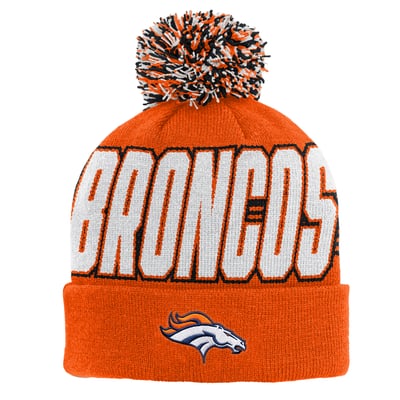 Denver Broncos Outerstuff Youth Cuffed Knit Hat with Pom - Orange