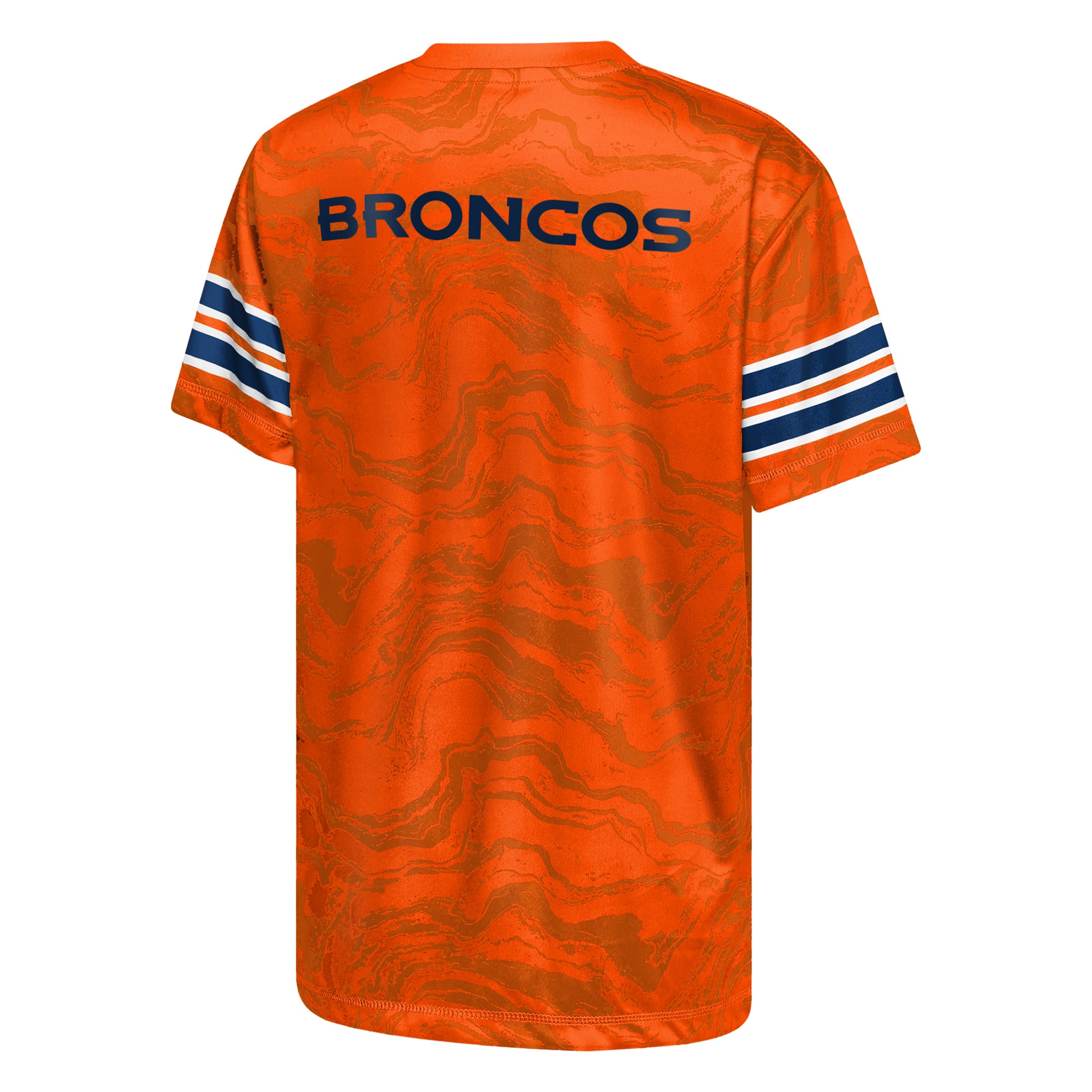 T-shirt de performance Outerstuff orange pour jeunes, motif Slant Route des Denver Broncos