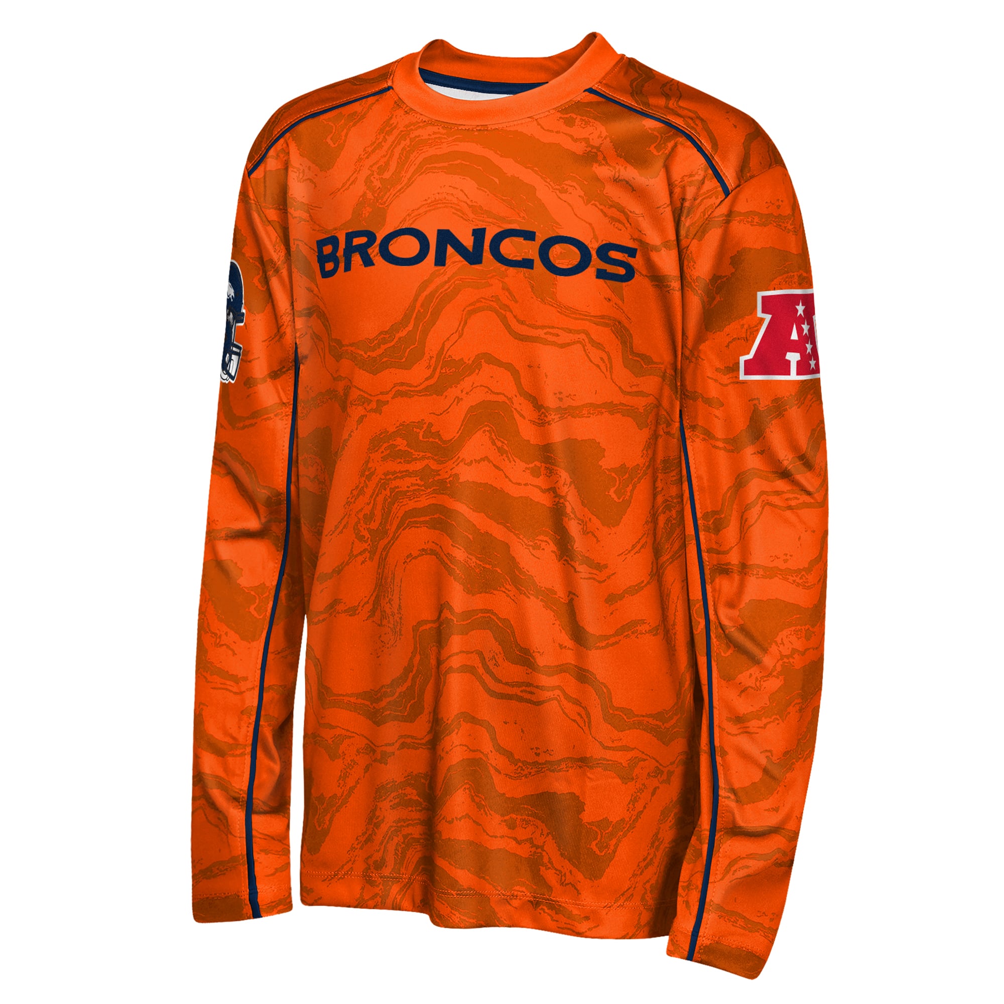 Youth Outerstuff Orange Denver Broncos Tailgate Performance Long Sleeve T-Shirt