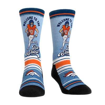 Bo Nix Denver Broncos Rock Em Youth Player Name Crew Socks