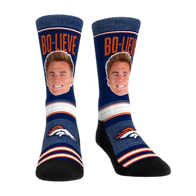 Bo Nix Denver Broncos Rock Em Youth Playmaker Crew Socks