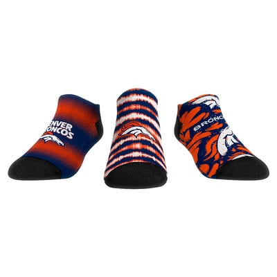  Denver Broncos Rock Em Youth Make Some Noise Three-Pack Low-Cut Socks Set - Navy