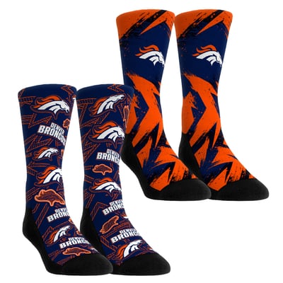  Denver Broncos Rock Em Youth Game Day Two-Pack Crew Sock Set - Orange