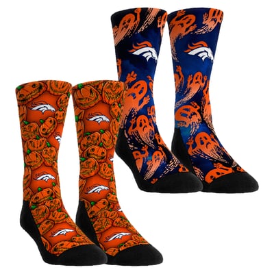  Denver Broncos Rock Em Youth Halloween Crew Socks 2-Pack Set - Orange