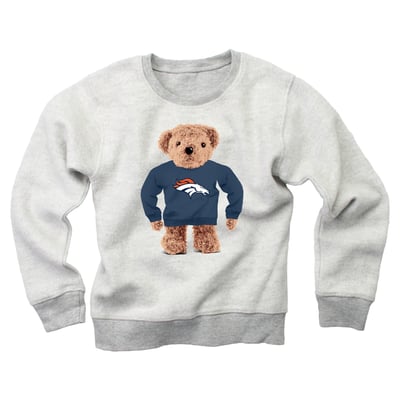 Denver Broncos Wes & Willy Youth Reverse Fleece Teddy Bear Sweatshirt - Gray