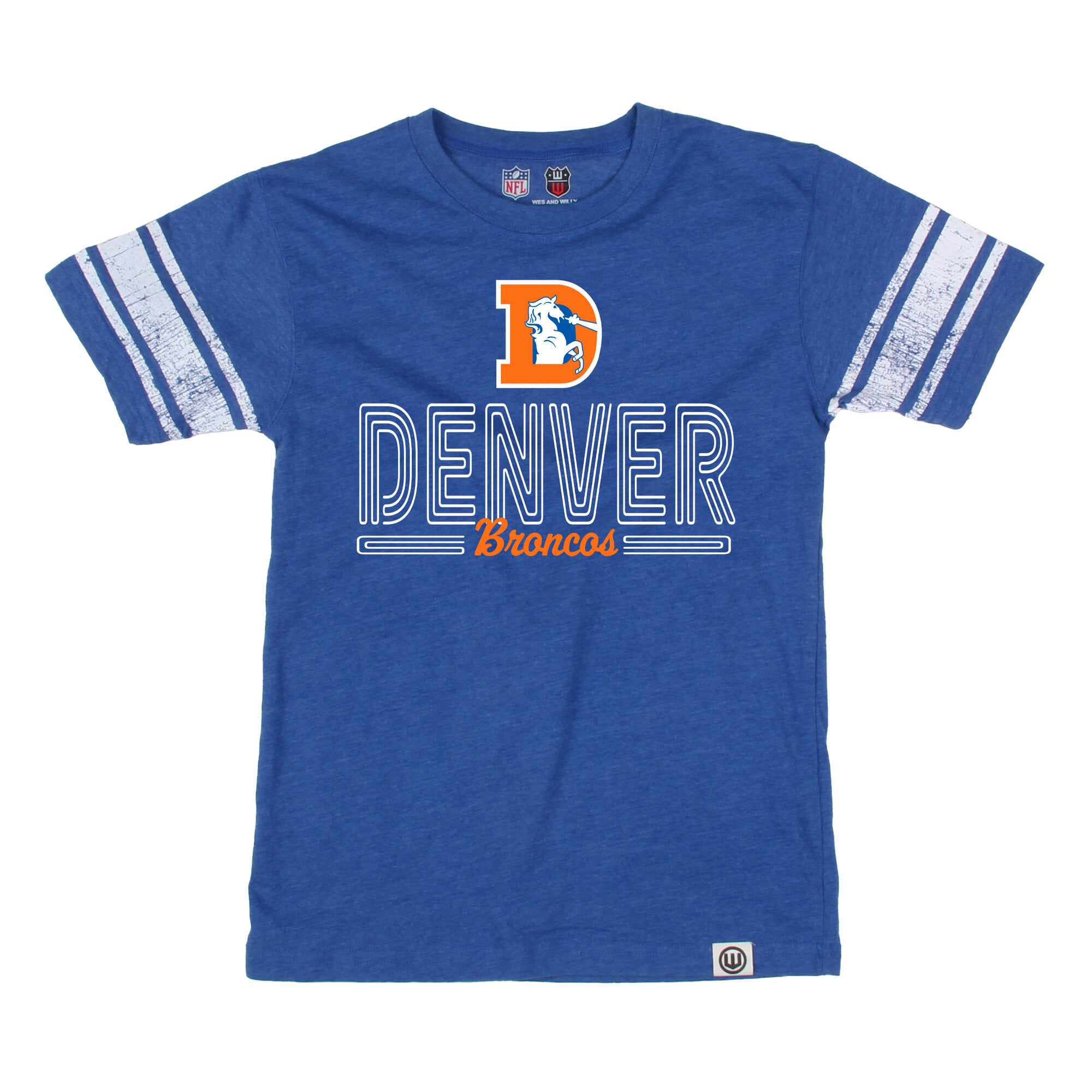 T-shirt de football américain des Broncos Denver pour jeunes, Wes et Willy Royal