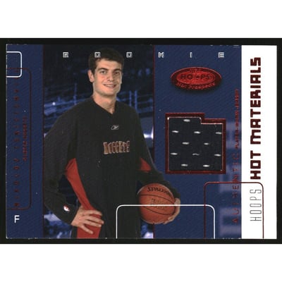 2002-03 Hoops Hot Prospects Red Hot Materials #33 Nikoloz Tskitishvili