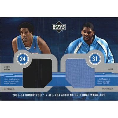 2003-04 Upper Deck Honor Roll Dual Warm Ups #2 Andre Miller/Nene