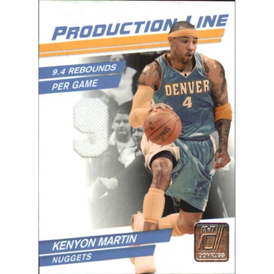 2010-11 Donruss Production Line Stat Die Cuts Materials #37 Kenyon Martin/399