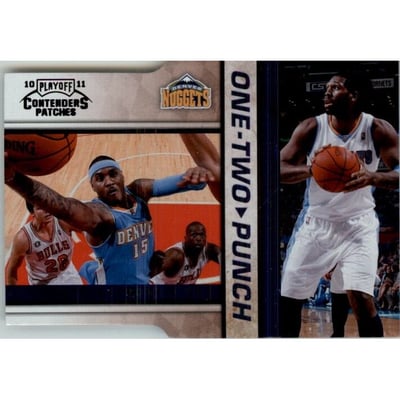 2010-11 Playoff Contenders Patches One-Two Punch Die Cuts Black #14 Carmelo Anthony/Nene