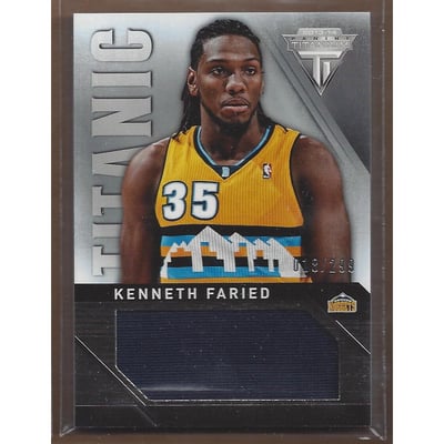 2013-14 Panini Titanium Titanic Threads Jumbo #36 Kenneth Faried/299