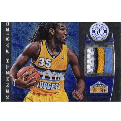 2013-14 Totally Certified Materials Blue Prime #141 Kenneth Faried/10