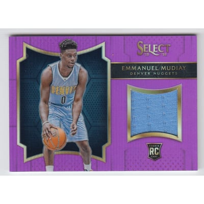 2015-16 Select Rookie Swatches Prizms Purple #16 Emmanuel Mudiay