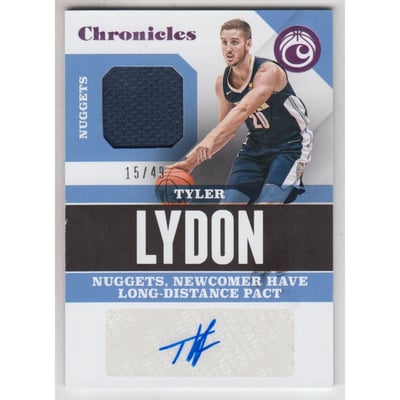 2017-18 Panini Chronicles Signature Swatches Pink #38 Tyler Lydon