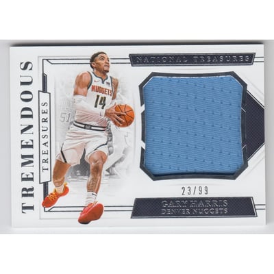 2018-19 Panini National Treasures Tremendous Treasures Relics #29 Gary Harris/99
