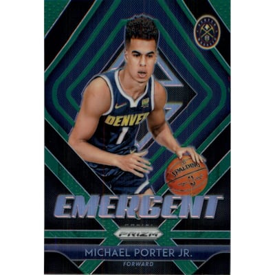 2018-19 Panini Prizm Emergent Prizms Green #14 Michael Porter Jr.