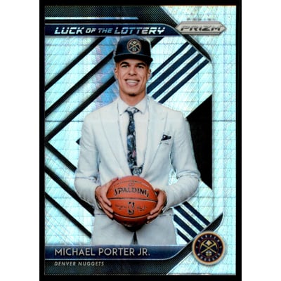 2018-19 Panini Prizm Luck of the Lottery Prizms Hyper #14 Michael Porter Jr.