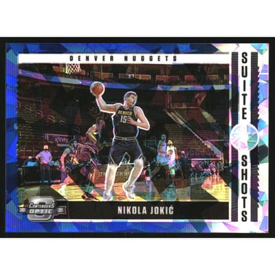 2020-21 Panini Contenders Optic Suite Shots Blue Cracked Ice #14 Nikola Jokic