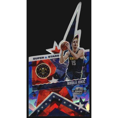 2020-21 Panini Contenders Optic Superstars Blue Cracked Ice #8 Nikola Jokic