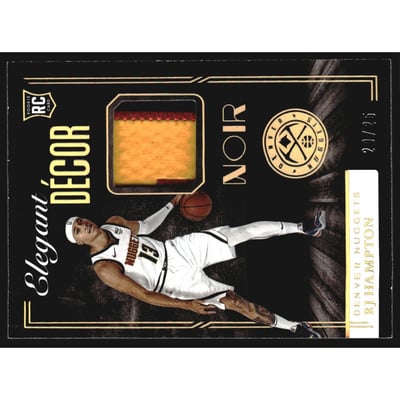 2020-21 Panini Noir Elegant Decor Rookie Jerseys Prime #22 RJ Hampton