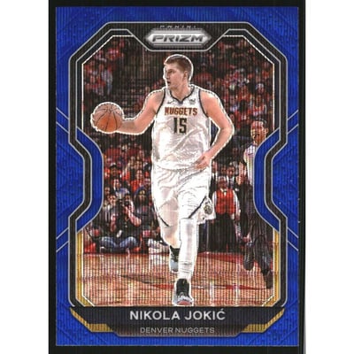 2020-21 Panini Prizm Prizms Blue Wave #114 Nikola Jokic