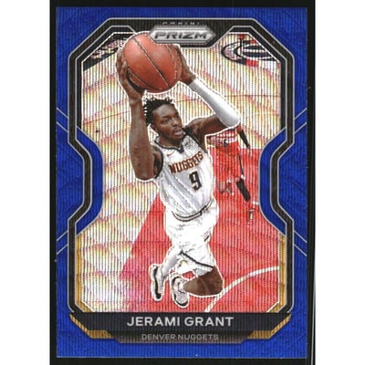 2020-21 Panini Prizm Prizms Blue Wave #143 Jerami Grant