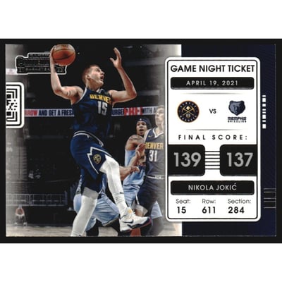 2021-22 Panini Contenders Game Night Ticket #16 Nikola Jokic