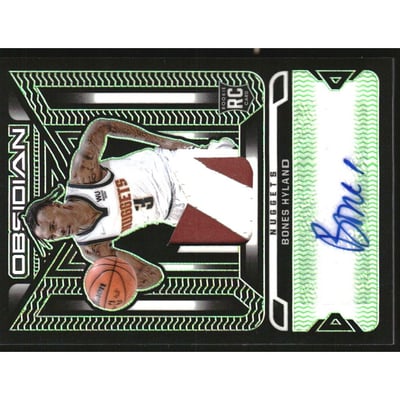 2021-22 Panini Obsidian Rookie Jersey Ink Electric Etch Green #39 Bones Hyland