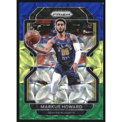 2021-22 Panini Prizm Prizms Choice Blue Yellow and Green #218 Markus Howard