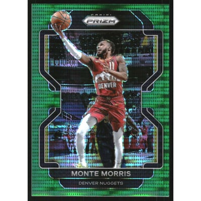 2021-22 Panini Prizm Prizms Green Pulsar #16 Monte Morris