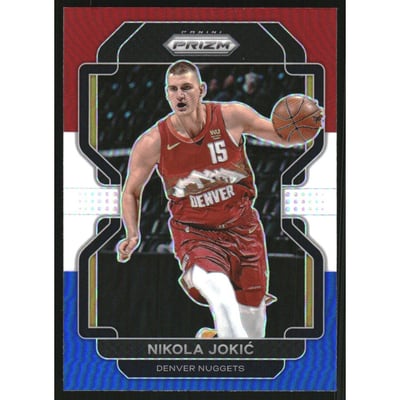 2021-22 Panini Prizm Prizms Red White and Blue #32 Nikola Jokic