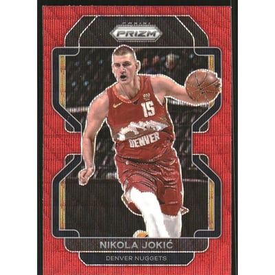 2021-22 Panini Prizm Prizms Ruby Wave #32 Nikola Jokic