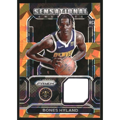 2021-22 Panini Prizm Sensational Swatches Prizms Orange Ice #86 Bones Hyland