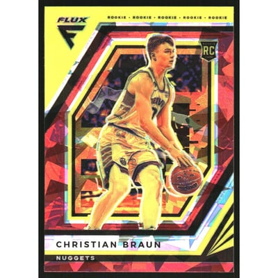 2022-23 Panini Flux Red Cracked Ice #206 Christian Braun