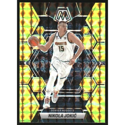 2022-23 Panini Mosaic Mosaic Reactive Yellow #168 Nikola Jokic