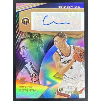 2022-23 Recon True Potential Gold #TPS-CHB Christian Braun RC Auto /10