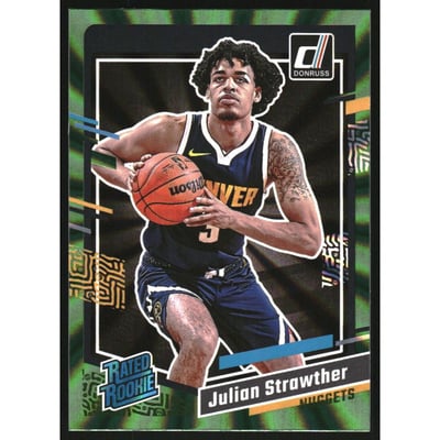 2023-24 Donruss Holo Green Laser #242 Julian Strawther