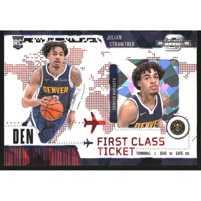 2023-24 Panini Contenders Optic First Class Ticket Red Cracked Ice #12 Julian Strawther