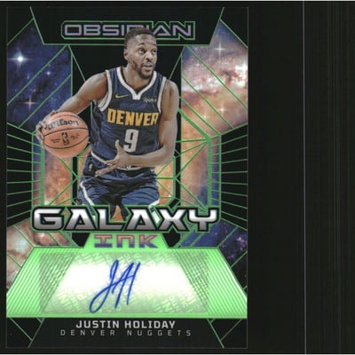 2023-24 Panini Obsidian Galaxy Ink Electric Etch Green #33 Justin Holiday