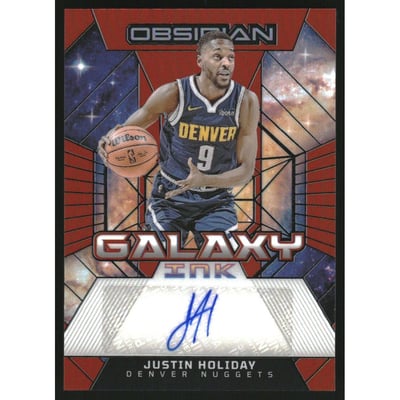 2023-24 Panini Obsidian Galaxy Ink Electric Etch Orange Flood #33 Justin Holiday