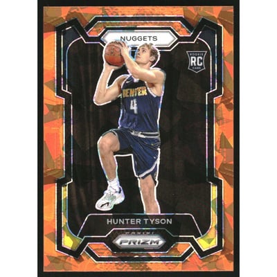 2023-24 Panini Prizm Prizms Orange Ice #171 Hunter Tyson