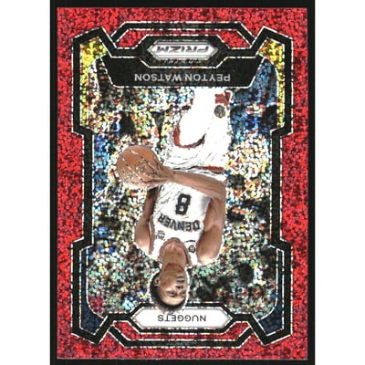 2023-24 Panini Prizm Prizms Red Sparkle #247 Peyton Watson