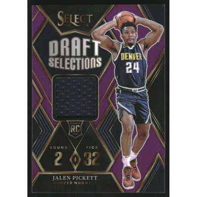 2023-24 Select Draft Selections Memorabilia Purple Prizms #2 Jalen Pickett