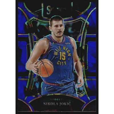 2023-24 Select Prizms Blue Cracked Ice #369 Nikola Jokic