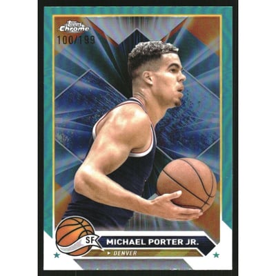 2023-24 Topps Chrome Aqua Refractors #137 Michael Porter Jr.